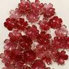 50Pcs Acrylic Cherry Blossom Beads Golden-Plated Flower Spacer Beads DIY Handmade Necklaces Bracelets Jewelry Making 5-Petal Floral Charms