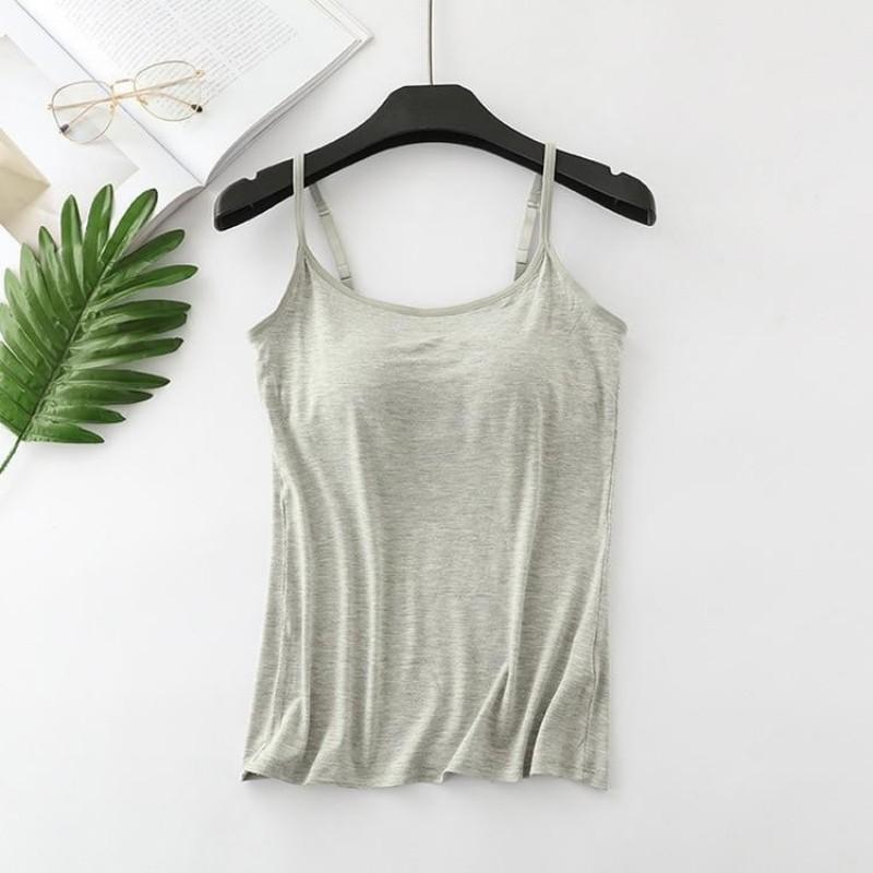 Modální Žena Velká velikost Bez ocelového kroužku Integrovaná Hrudní vložka s pěti prsty Košilka Spodní část Košile Tenká Vícebarevná