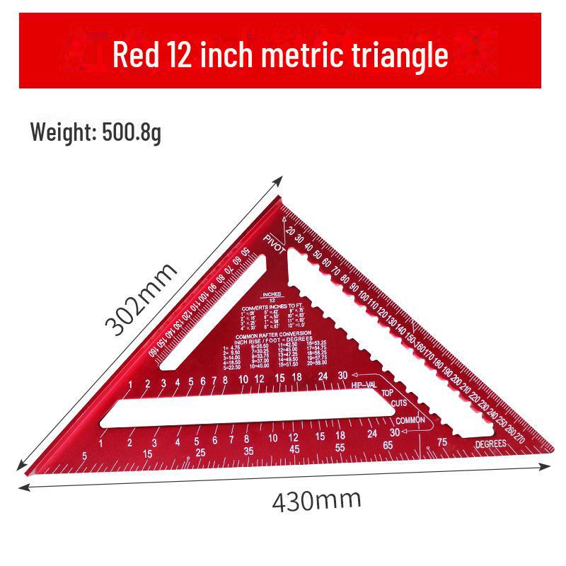

Высокоточная многофункциональная линейка из алюминиевого сплава с углом 45° для деревообработки и утолщенным краем из нержавеющей стали
