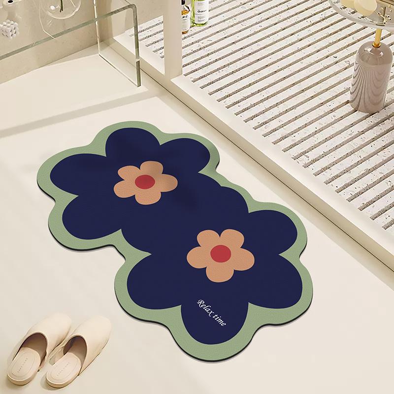 Bathroom Toilet Floor Mat Toilet Door Carpet Diatomium Mud Soft Mat Wash Basin Absorbent Mat Quick Drying Non-slip Foot Mat
