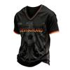 Men's Classic V Neck Short Sleeve T Shirt Featuring Football Graphic and Deutschland Print Suitable for Casual Wear and Sports Activities