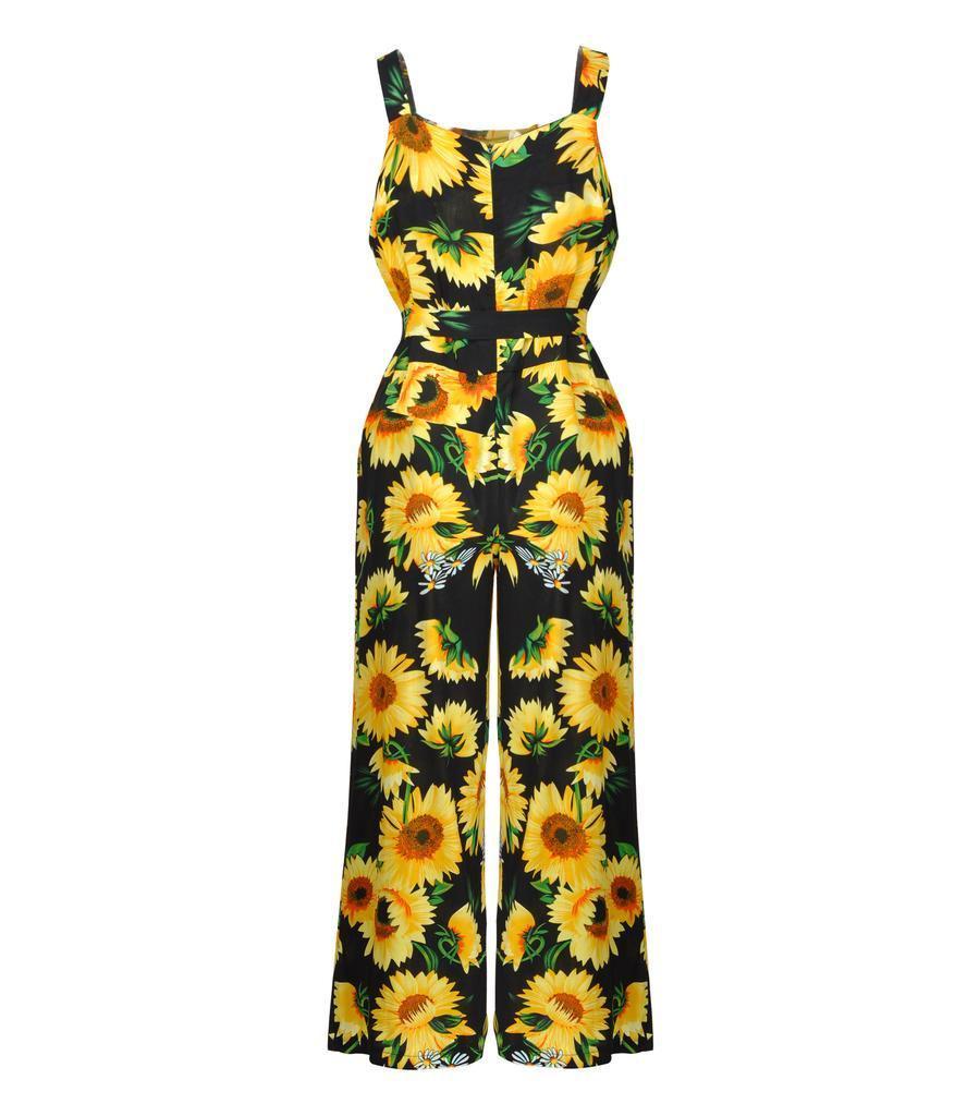 Elegant Summer Floral Print Off Shoulder Sleeveless Jumpsuit For Women Casual Rompers