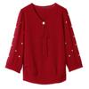 Mom Blouses Solid Chiffon Blouse Casual Thin and Beautiful Long Sleeve Women Shirts Clothes