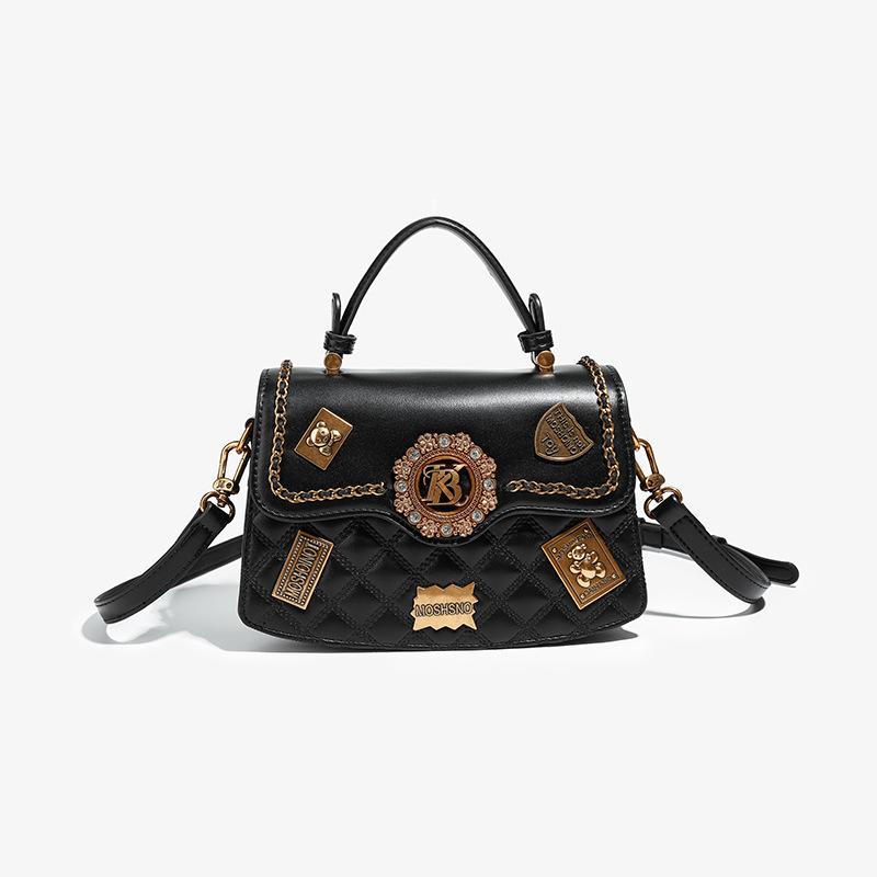

Summer Bag, Women s Genuine Leather Handbag, Small Square Bag, New High-end Texture, This Year s Popular Single Shoulder Crossbody Bag чорний