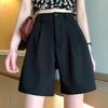 Summer Female Baggy Thin Straight Leg Pants Women Suit Short Pants Girls Classic High Waist Baggy Shorts