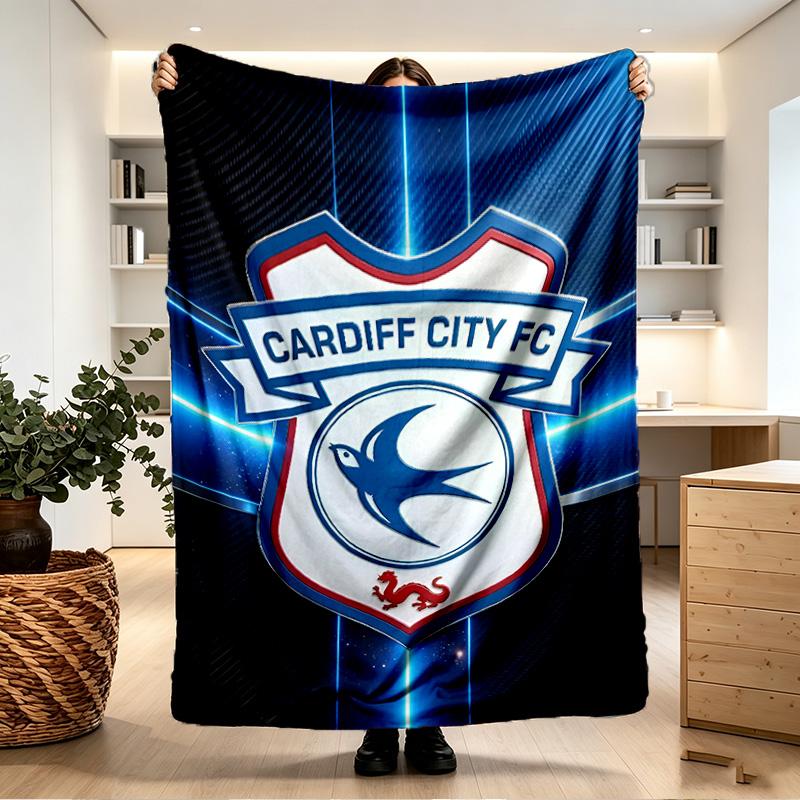 Cardiff City FC Print Blanket - Soft & Comfortable, for Bedroom, Travel, Sofa, Home Decoration - Birthday Christmas Gift for Friend