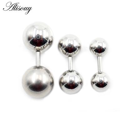 Alisouy 3 pz/lotto 4mm In Acciaio Inox Genitale Dritto Bilanciere Anelli Trago Dell'orecchio Piercing PA Tettarelle Da Biberon Anello Bar Labbra Gioielli Per Il Corpo