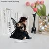 1 piece of charming black butterfly fairy acrylic statue for home and office decoration. It's a gift for the fairy