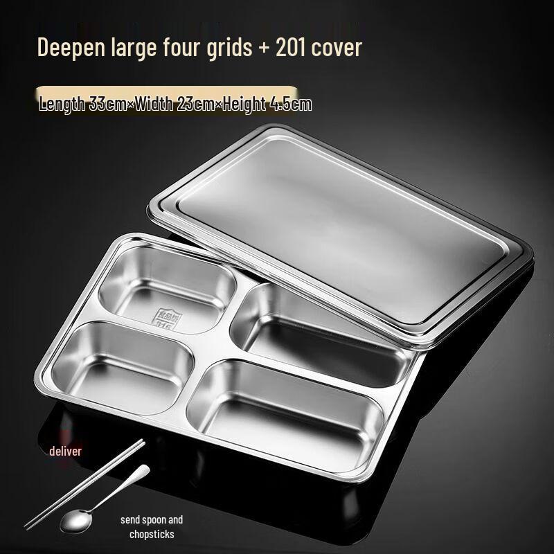 Yi Limeng Stainless Steel Divided Lunch Tray