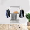 Stainless Steel Drying Rack Foldable Feet Four-layer Pulleys Movable Space-saving Household Clothes Storage Supplies