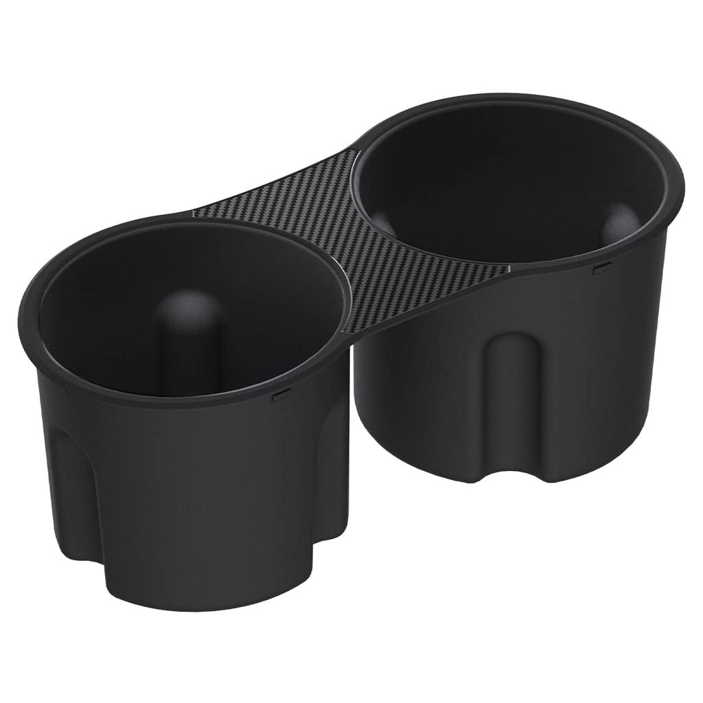 Spigen Tesla Center Console Cup Holder, Carbon Fiber Design, Washable, Fixed, Compatible with Tesla Model 3/Model Y, TO210 ACP04507 (Black)