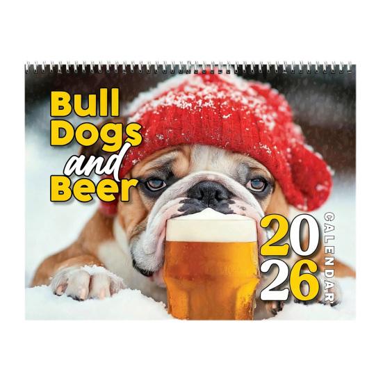 2026 Bull Dogs And Beer Wall Calendar Jan. 2026 - Dec. 2026 12-Month Calendar