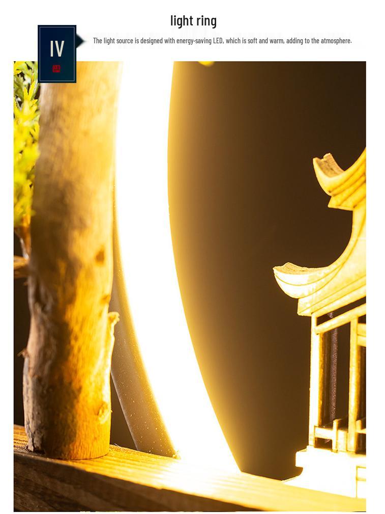 Chinese-Style TV Cabinet Backflow Incense Burner with LED Night Light - Dongting Lake Gift