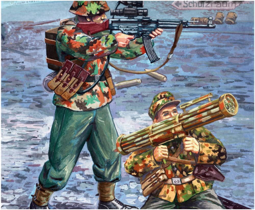 

Mars Figures 1/32 Scale World War II German Night Fighter Unit Plastic Model Kit (8 Poses, 15 Figures) ORM32028