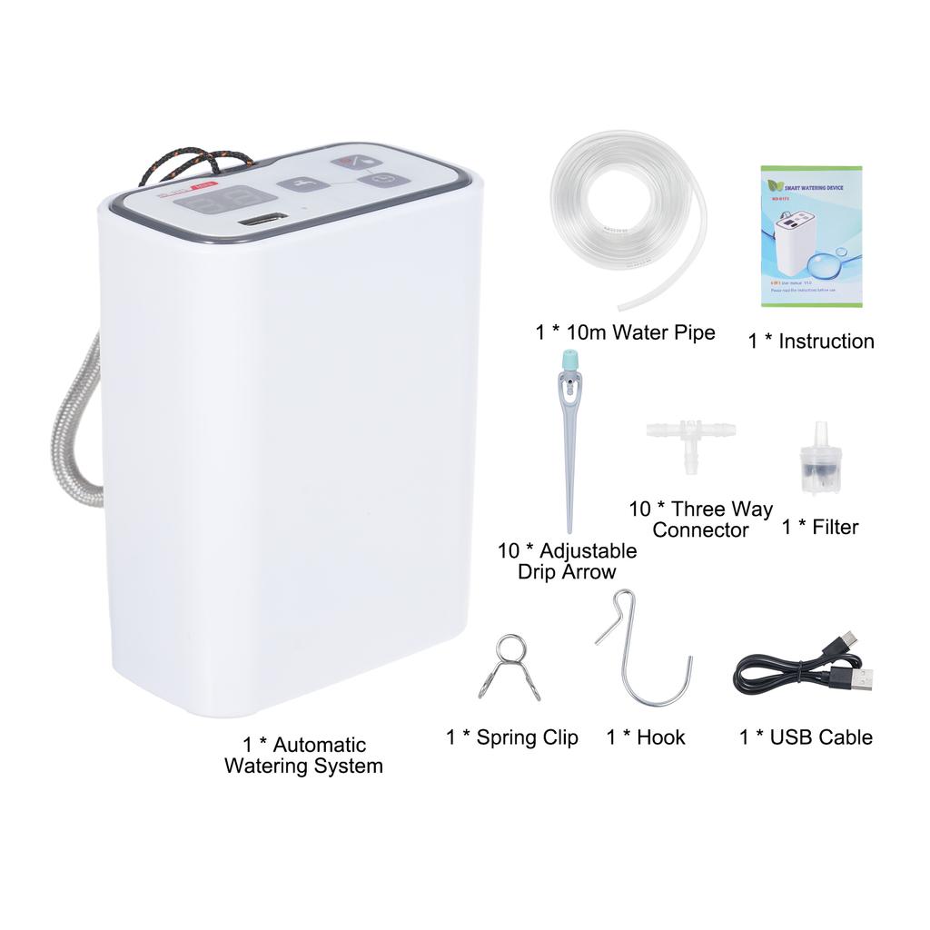 Dobíjecí zavlažovací systém Časované zavlažování Vestavěné vodní čerpadlo 100 časovaných kombinací 10 * Trojcestná spojka 10*