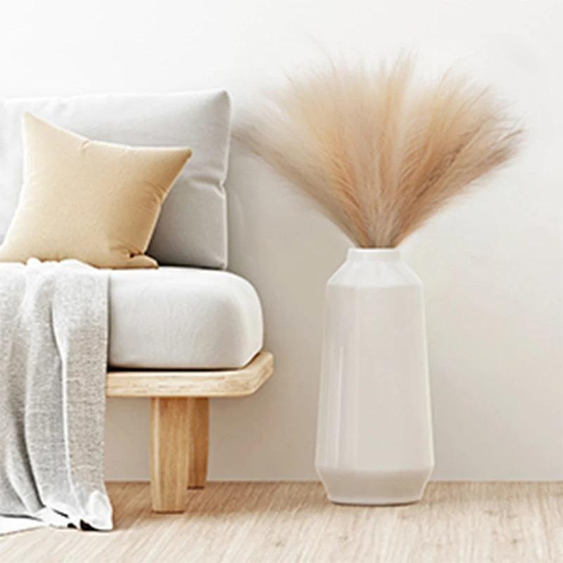 10PCS Artificial Pompous Grass Pompass Branches Fake Fluffy Stems Plants Vase Filler for Home Boho Decor Flower Arrangement