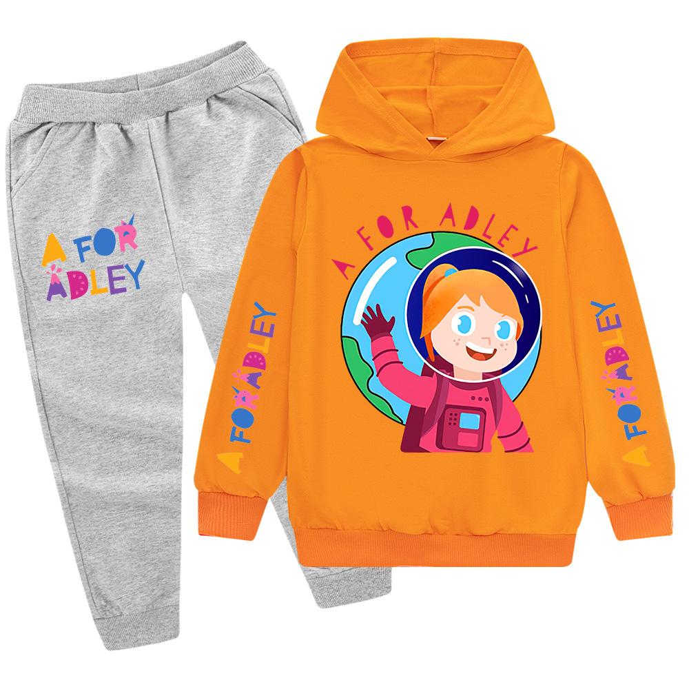 Warmer Trainingsanzug für Kinder, Set mit Kapuzenpullover mit langen Ärmeln und Hose, lässiges Sportoutfit für Jungen und Mädchen