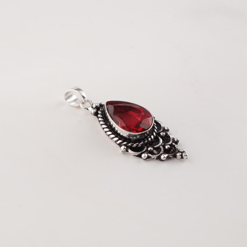 Pink Rubellite Gemstone 925 Solid Silver Handcrafted Women Pendant 1.5" For Birthday Gift PP-70-15