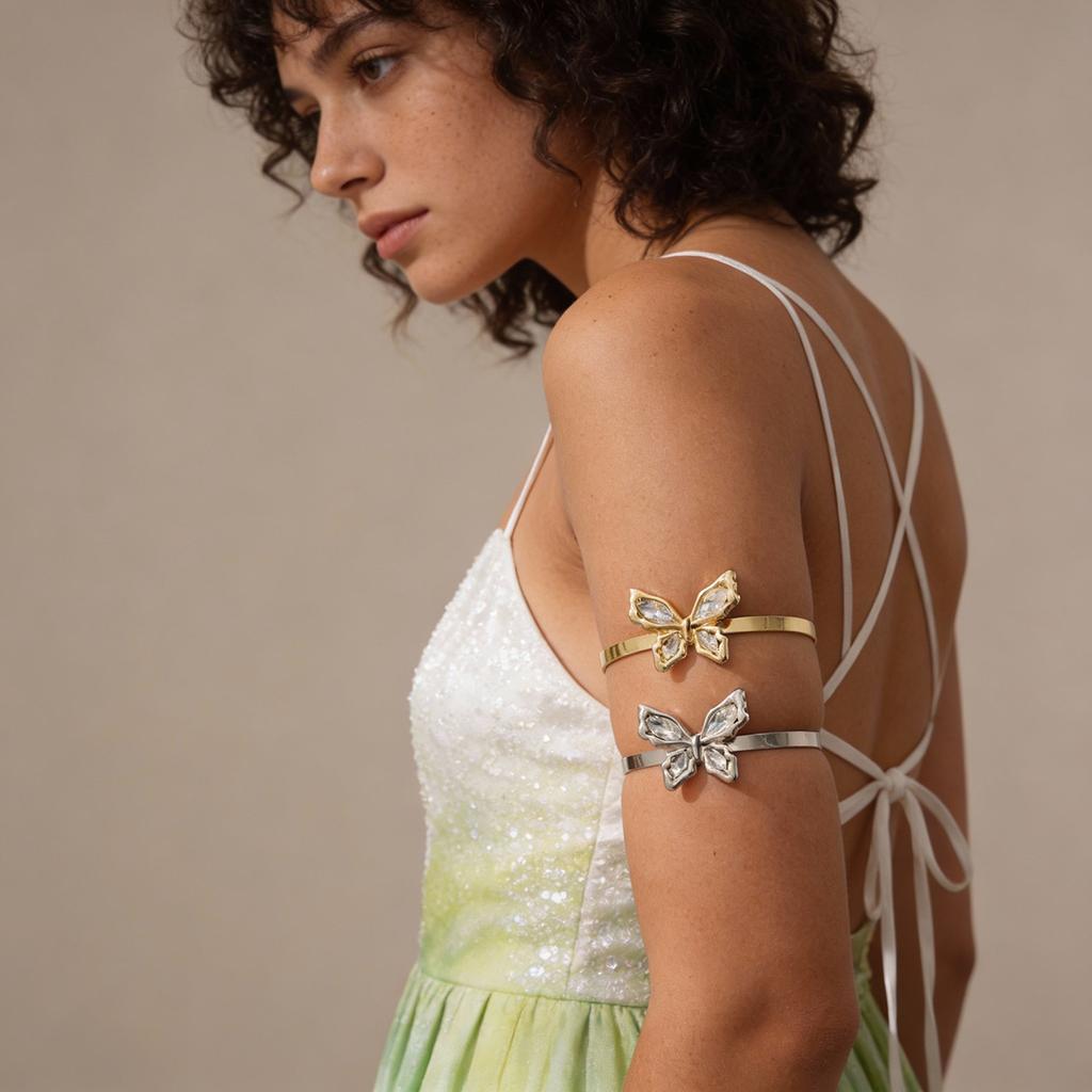 Bracciale Bracciale con Farfalla di Diamante a Braccio Aperto