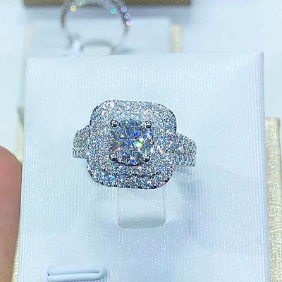 New Simple Elegant Wedding Ring for Women Full Dazzling CZ Stone Romantic Proposal Engagement Ring Love Gift Fashion Jewelry