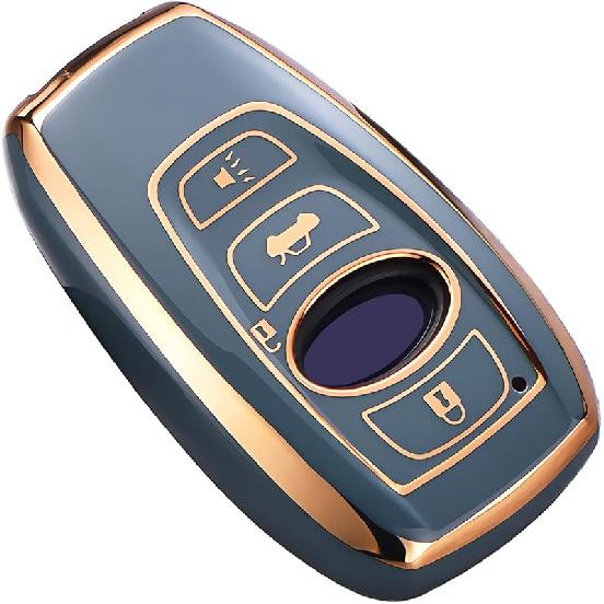 for Subaru Key Fob Cover with Keychain, for Forester Outback BRZ Legacy CrossTrek Premium Soft TPU 360 Degree Protection Key Case Remote Key Holder