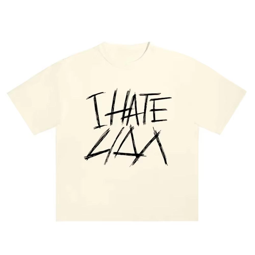 

Хип-хоп Уличная одежда Оверсайз Женская одежда Короткий рукав Я ненавижу Лиду Графический принт Y2k Топы Футболка Харадзюку Гот Корейская Мужская футболка S