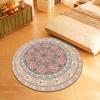 Minimalist Cartoon Lion Face Kids Round Rug Non Slip Soft Washable Circular Play Mat for Nursery Playroom Bedroom Home Decor