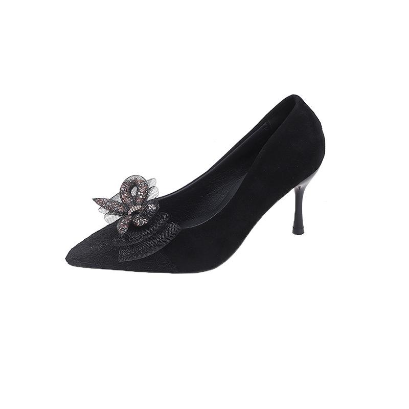

Женские туфли-лодочки с острым носком, босоножки на высоком каблуке, роскошные туфли-слингбэки с бантом из страз, туфли на высоком каблуке, женские туфли-лодочки с леопардовым принтом для платья 35 чёрный