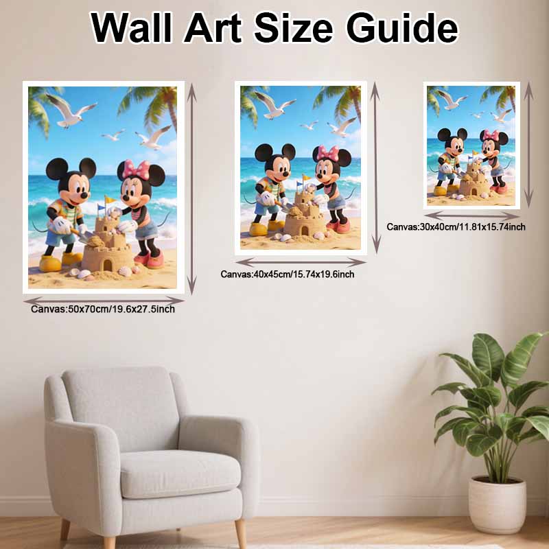 Disney DIY diamond painting 5d full diamond Mickey Minnie beach sandcastle cross stitch diamond living room bedroom decorative painting