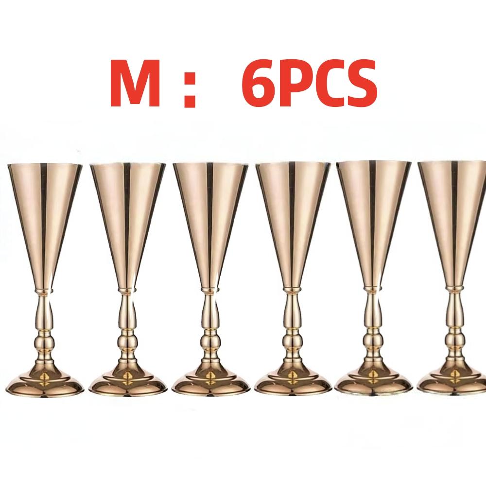 Gold Metal Trumpet Vase Stand Cone Flower Holder for Wedding Table Centerpiece, Party & Home Decor 3 Sizes Choose