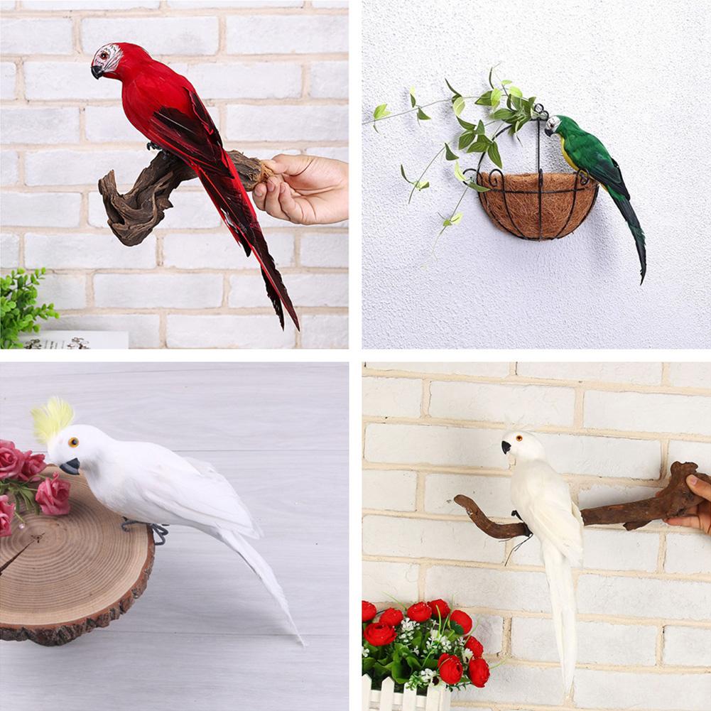 25/35cm Handmade Simulation Parrot Feather Ornament Garden Bird Prop Decoration