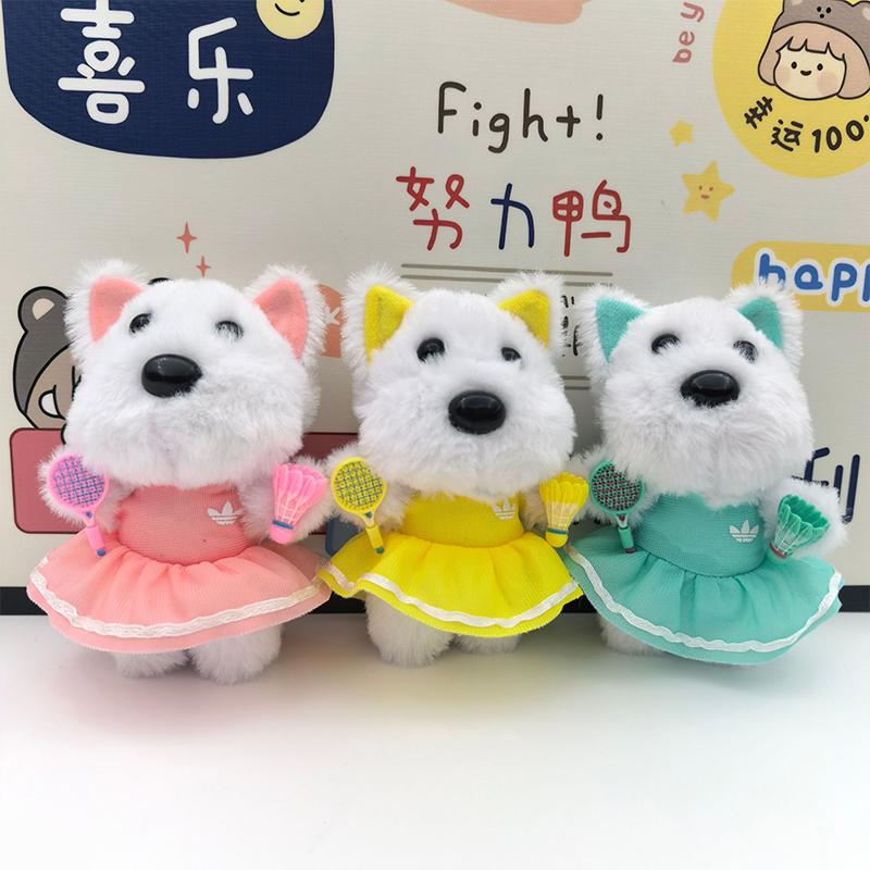 1Pc Cartoon West Highland Little Dog Plush Keychain Pendant Doll Bag Plush Pendant
