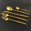 30Pcs Matte Black Gold Cutlery Set Stainless Steel Dinnerware Knife Dessert Fork Spoon Dinner Silverware Party Tableware Set