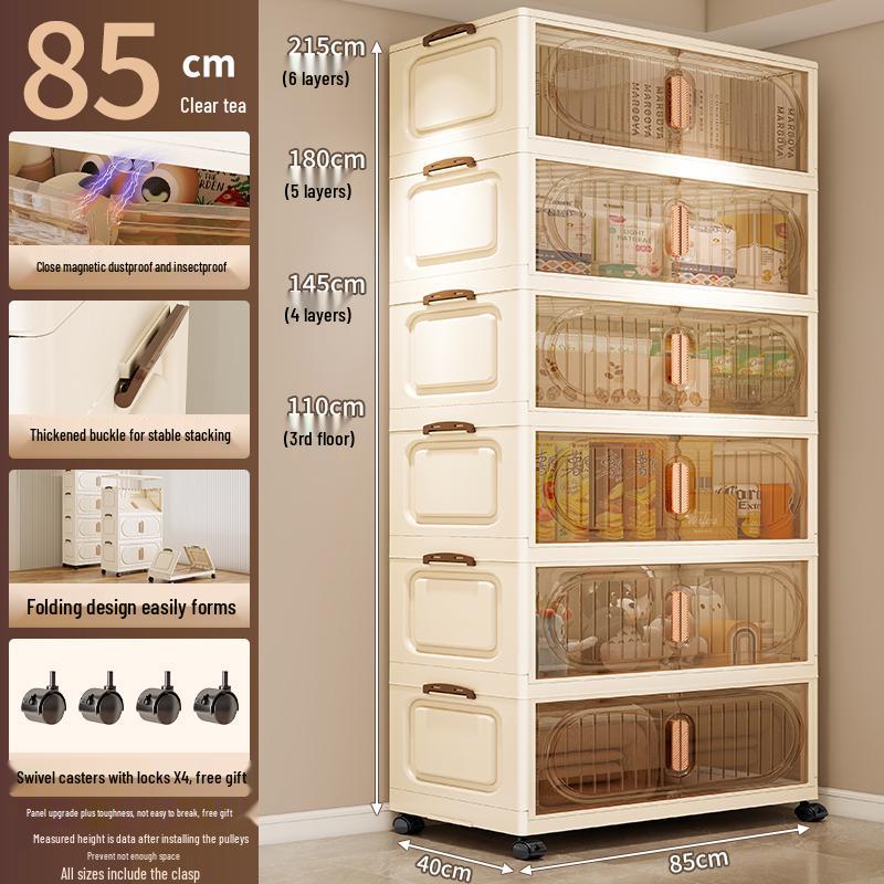 Multi-Layer Foldable Storage Cabinet for Baby Clothes & Snacks