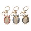 Rhinestones Owl Keychain Exquisite Owl Crystal Keychain with Rotating Lobster Clasp Elegant Bag Charms