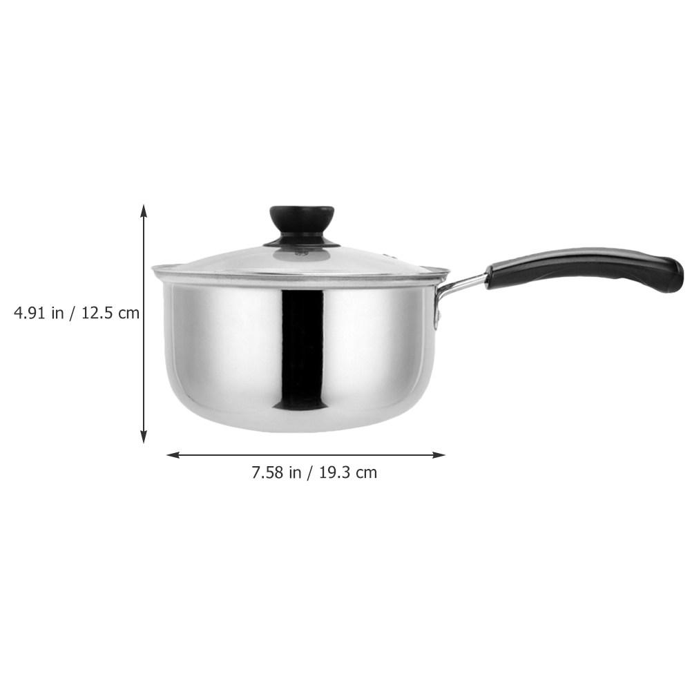 Stainless Steel Milk Pot Heat Resistant Handle Soup Pot Saucepan Ergonomic Design Safe Cooking Gas Induction Electric Ceramic