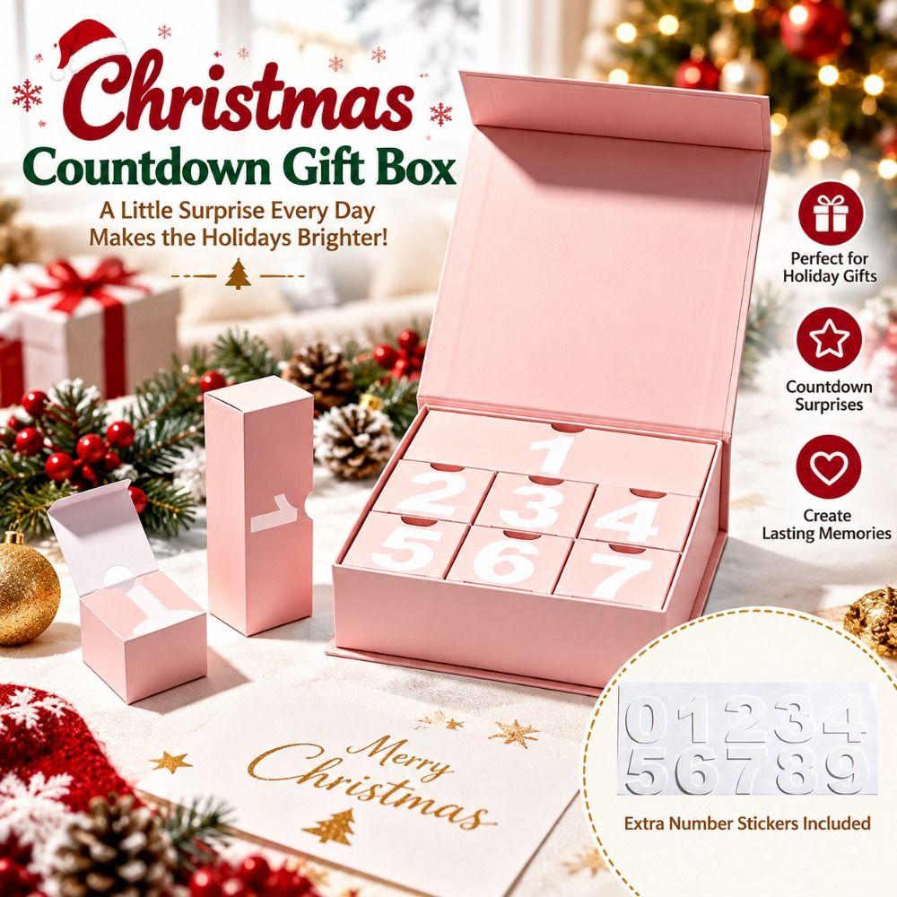 Portable Holiday Packaging Gift Packaging Box Holiday Countdown DIY Packaging Easy Assembly Jewelry Box Christmas Gift