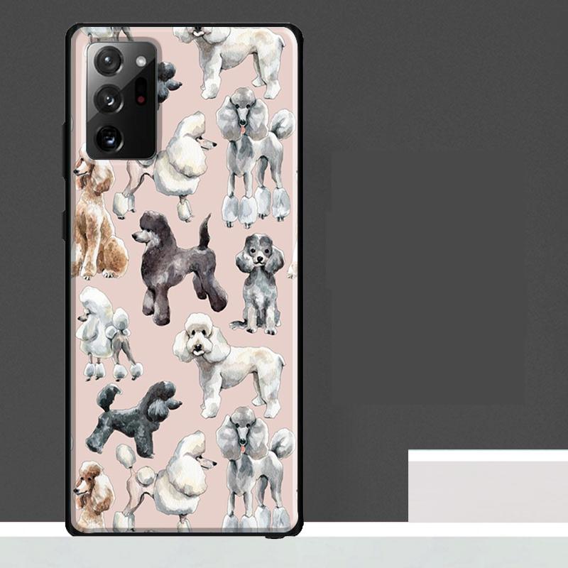 Cartoon Poodle Dog Case For Samsung Galaxy S25 Ultra S23 S22 S21 S24 Ultra S9 S10 S20 Plus S25 FE Phone Cover