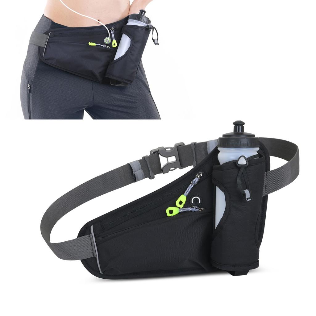 Sports Hydration Belt Bag Running Belt Waist Pack Bum Bag with Water Bottle Holder for Men Women Running Cycle Hiking Walking