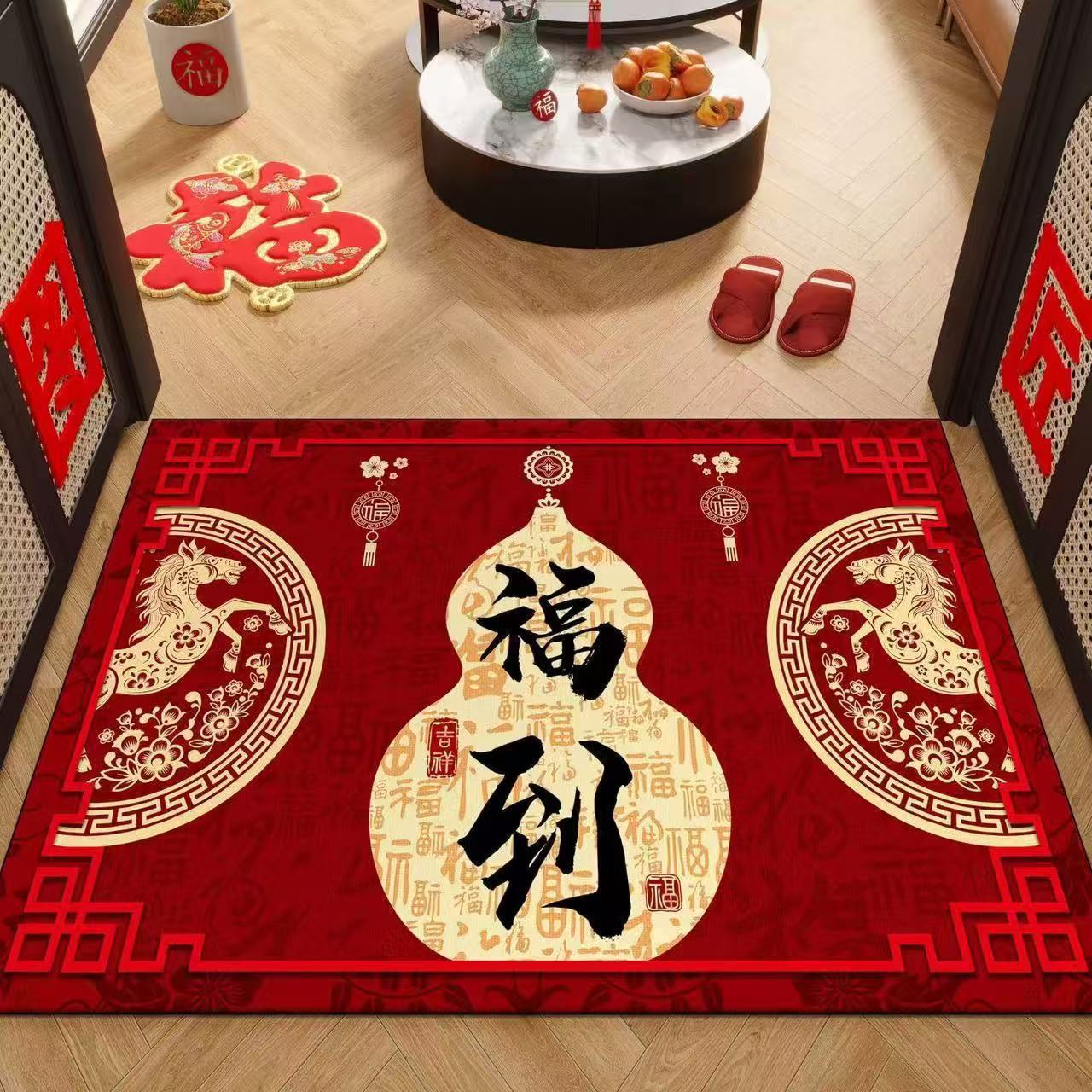 

The Door Carpet Has A Good Start, The Floor Mat Is Water-Absorbing And Non-Slip, And The New Year S Foot Mat Is Dirt-Resistant Crystal Velvet Floor Ma 60*90[starddoormat]crystal velvet