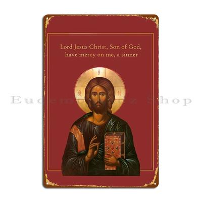 Jesus Prayer Icon Eastern Orthodox Church Metal Signs Pub Party Plates Create Designer Wall Pub Tin Sign Poster