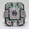 Wedding Engagement Women Retro Cubic Zirconia Inlaid Square Finger Ring Jewelry