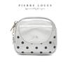 Polka Dot Portable Pu Leather Coin Purse Glossy Surface With Key Ring For Daily Shopping Travel