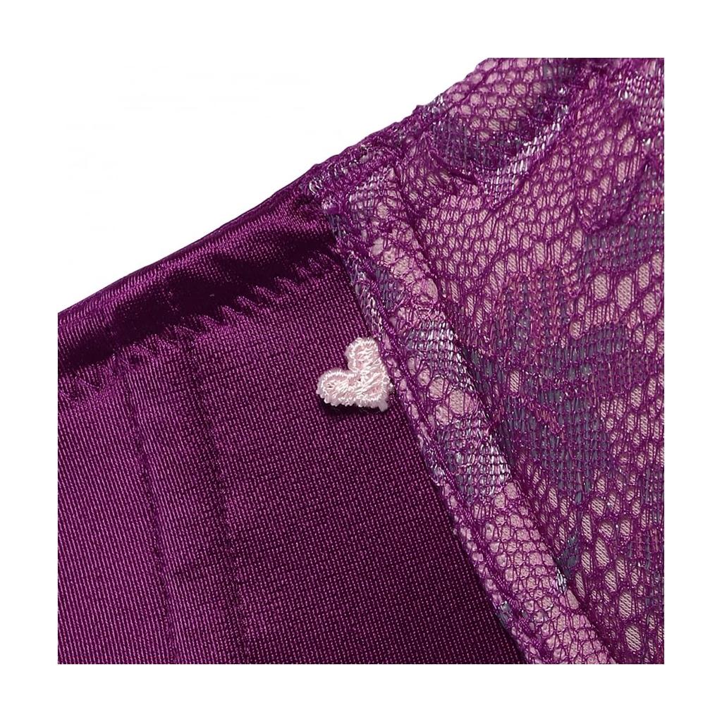 AMOSTYLE Dream Bra Light Bra Panty Dream Daylily M022 Size D65M & Set, (Purple),