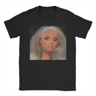 Camisetas Divertidas de Verano Y2K con Estampado de Meme de Cara de Muñeca S Vintage, Camiseta de Algodón Harajuku para Pareja, Tops de Diseño de Manga Corta