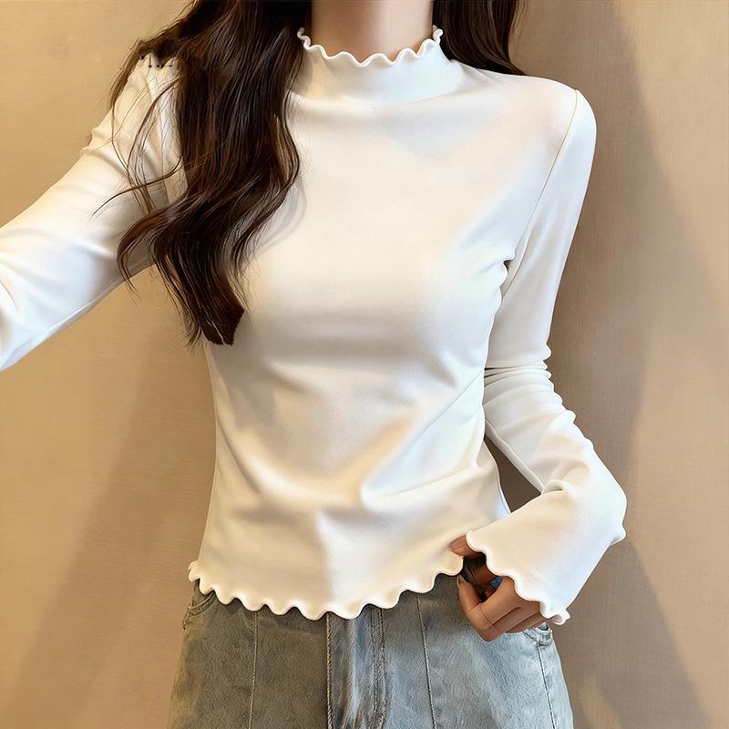 

Women s Slim Fit Brushed Modal Long Sleeve T-shirt - Autumn/Winter Warm Base Layer XL 105-120 lbs абрикосовый