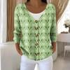 Women's Fashion Long Sleeve Christmas Snowman Snowflake Print Jacket Cardigan