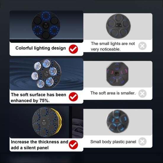 Yousheng Wall-Mounted Music Boxing Machine 9 Speed 9 Modes Adjustable Electronic Boxing Trainer Target LED Display Punching Pad Home Workout Equipment