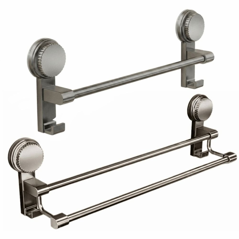Wall-Mounted Towel Holder Suction Cup Style Storage Shelf Towel Storage Rack Bathroom