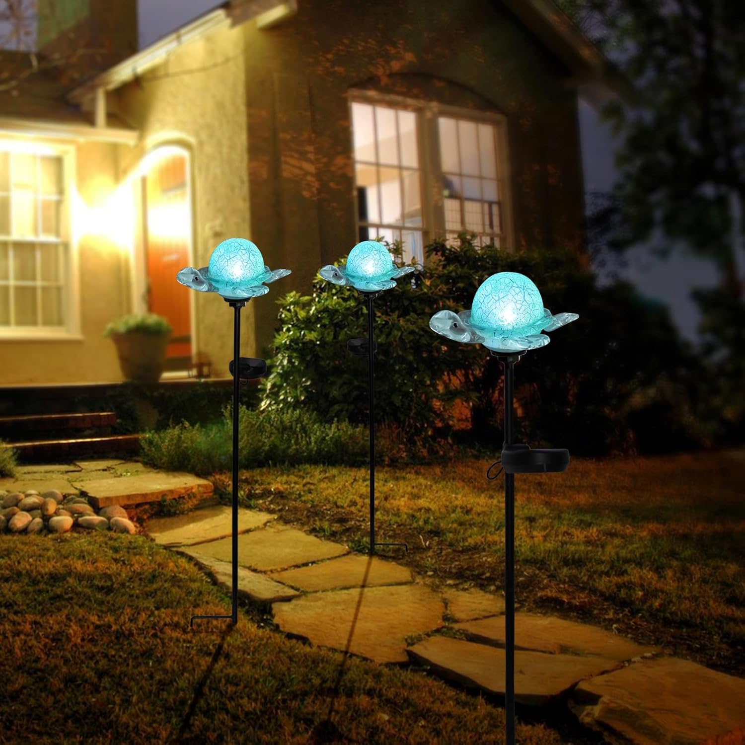 

Solar Turtle Stake Lights, Outdoor Waterproof Garden Pathway Lights, Hand Blown Glass Green зелений